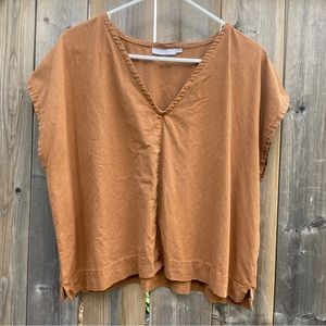 Only Child Cruz Top in Raw Silk (Ochre)